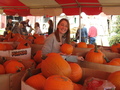 Jess in a sea of orange